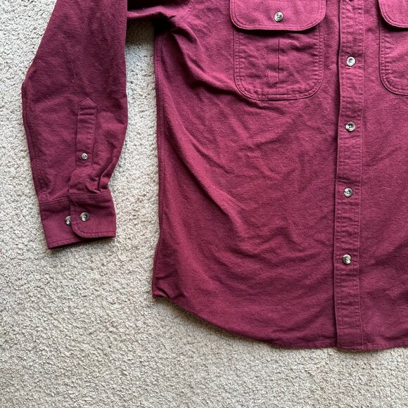 Cabelas Shirt Mens Medium Button Down Deerskin Soft Chamois Flannel Red Pockets - Picture 5 of 11